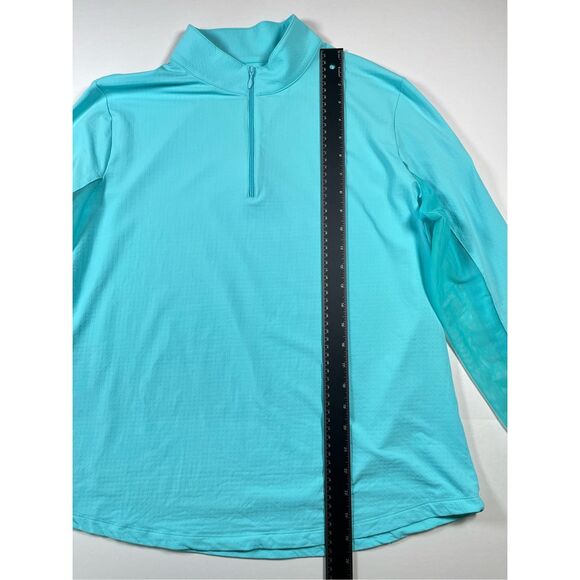 IBKUL 1/4 Zip Mesh Undersleeve TPC River Highlands Embroidered Turquoise Size XL - Picture 8 of 12